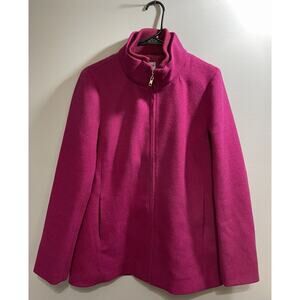 J. CREW Hot Pink Wool Coat Size 10